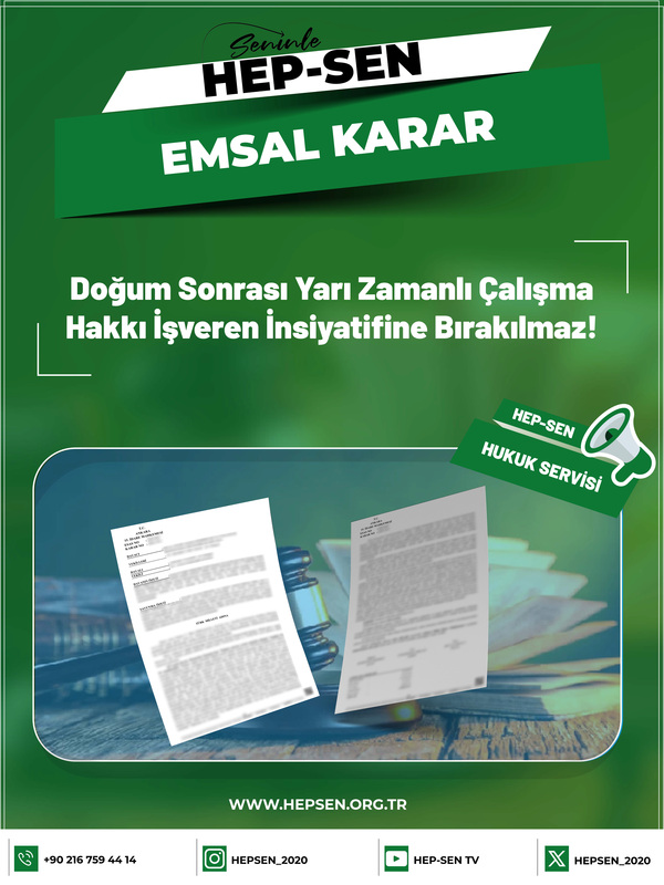 Doğum Sonrası Yarı Zamanlı Çalışma Hakkı İşveren İnsiyatifine Bırakılmaz